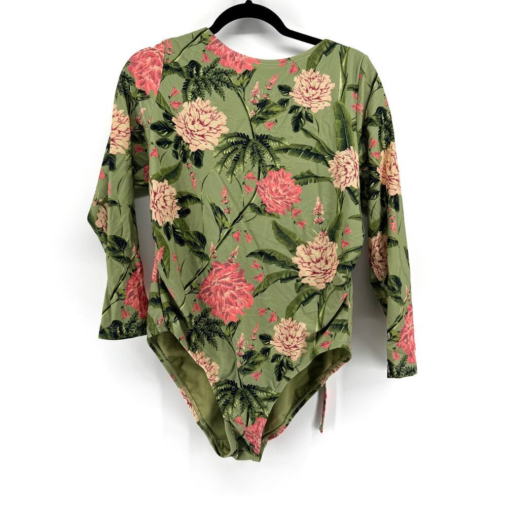 Agua Bendita x Target Floral Long-Sleeve One Piece Swimsuit Size XXL NWT - Picture 2 of 8